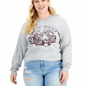 Women’s Plus Size 3X NWT New York 1985 Long Sleeve Cotton Blend Graphic Top